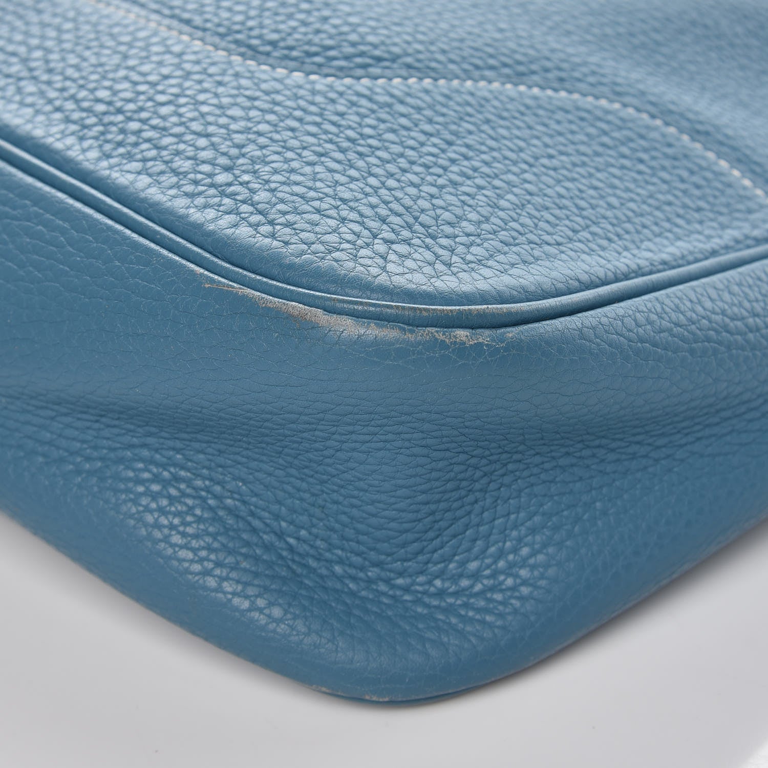 Hermes Taurillon Clemence Trim II 35 Shoulder Bag Blue Jean 9 of 15