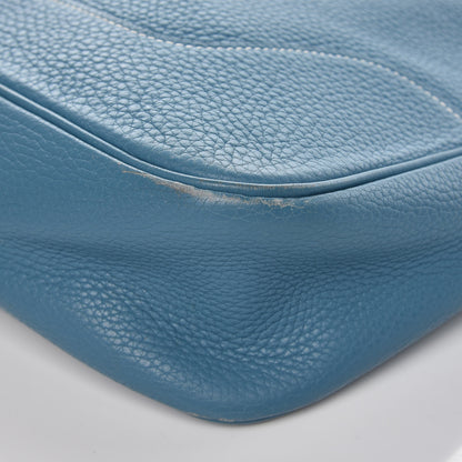 Hermes Taurillon Clemence Trim II 35 Shoulder Bag Blue Jean 9 of 15