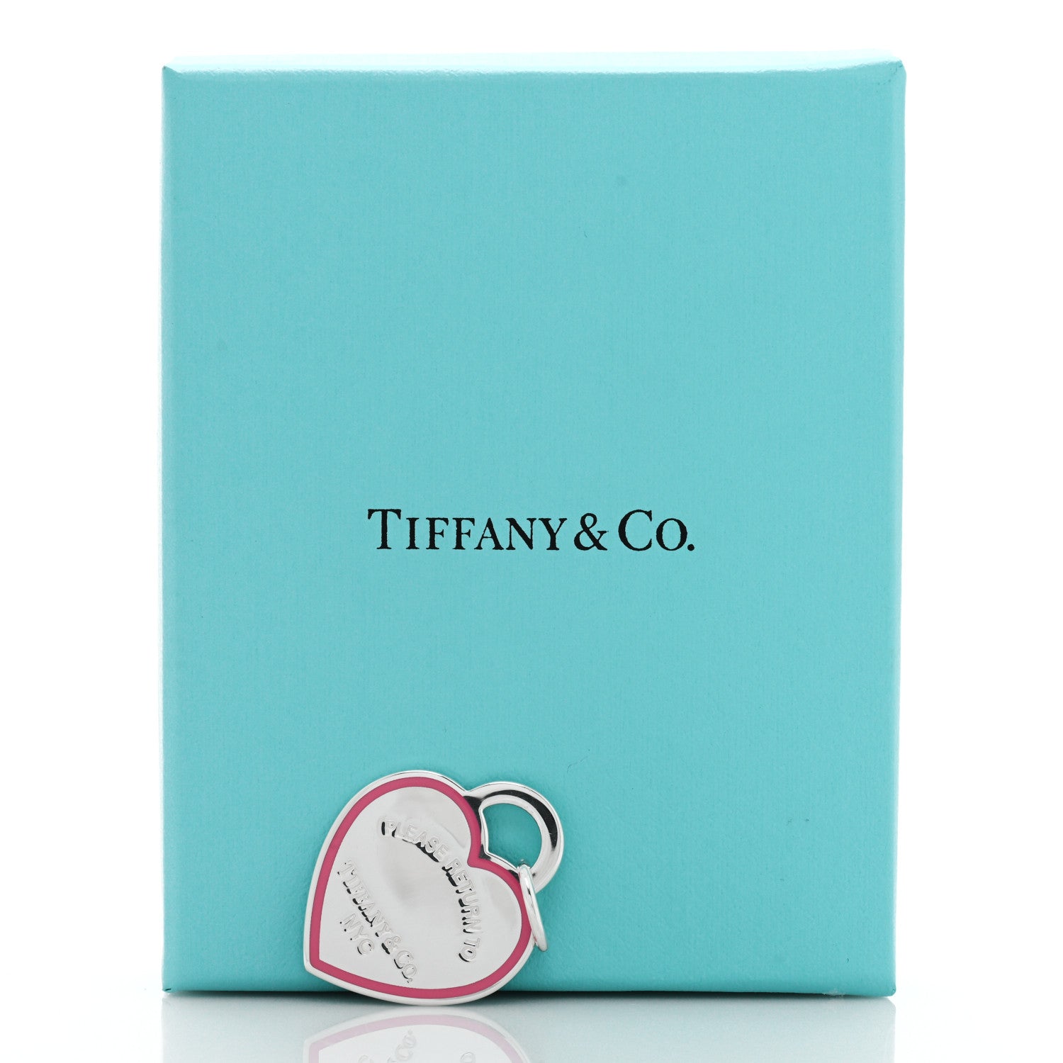 Tiffany Sterling Silver Enamel Return to Tiffany Heart Tag Charm Pink 4 of 4