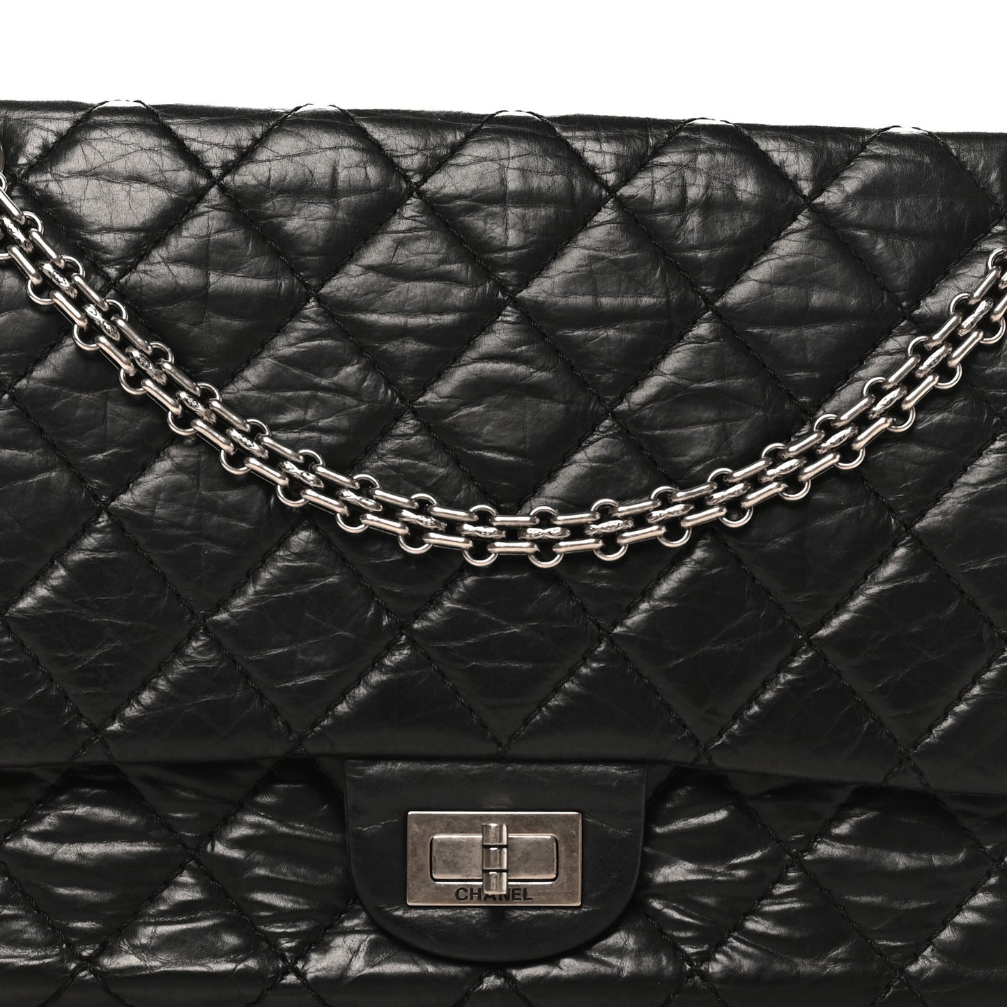 Aged Calfskin Quilted 2.55 Reissue 226 Flap Black