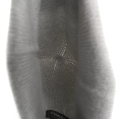 Chanel Cashmere Crystal CC Heart Beanie Hat Light Grey 4 of 5
