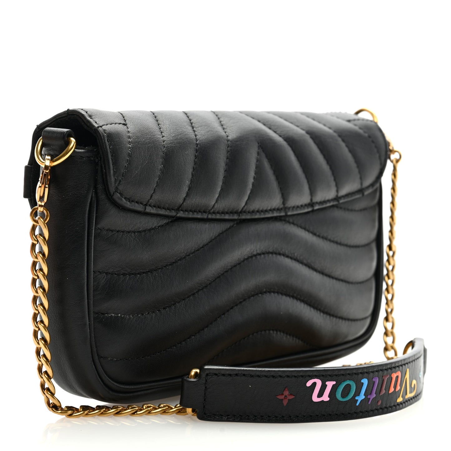 Calfskin New Wave Chain Pochette Black