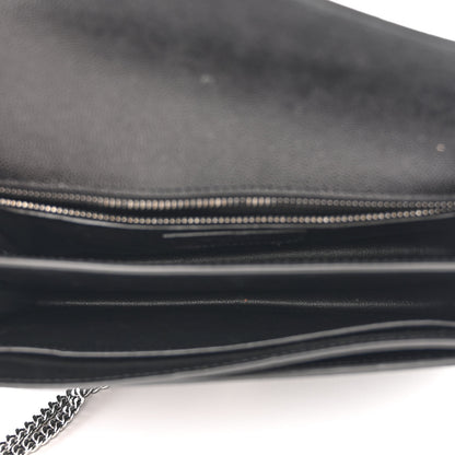 Saint Laurent Grain De Poudre Monogram Cassandra Clasp Bag Black 5 of 11