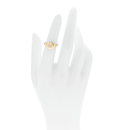 David Yurman 18K Yellow Gold Diamond Initial K Pinky Ring 49 5 2 of 6