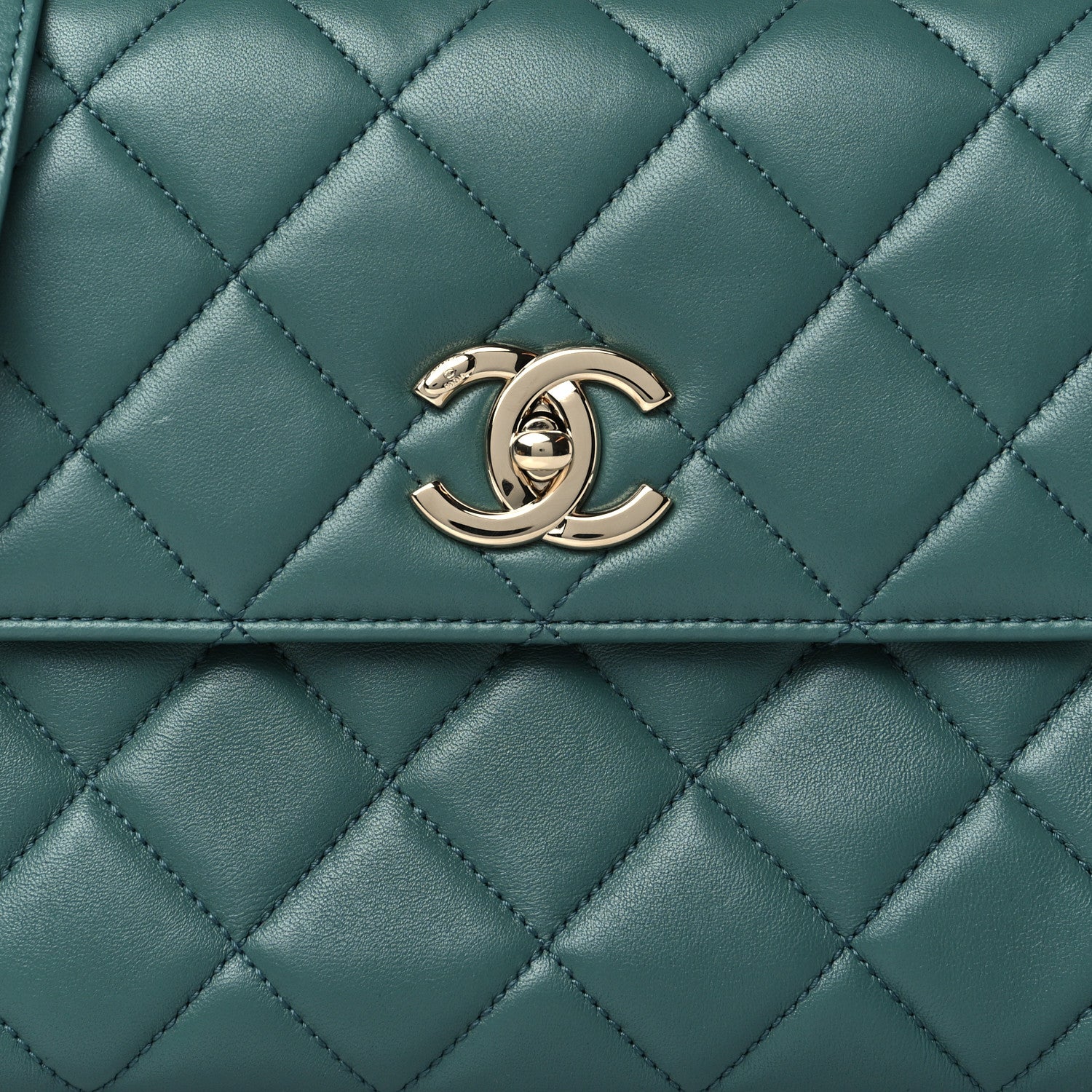 Chanel Lambskin Quilted Small Trendy CC Flap Dual Handle Bag Green 8 of 10