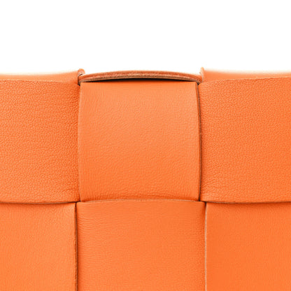 Bottega Veneta Lambskin Maxi Intrecciato Cassette Crossbody Bag Tangerine 8 of 11