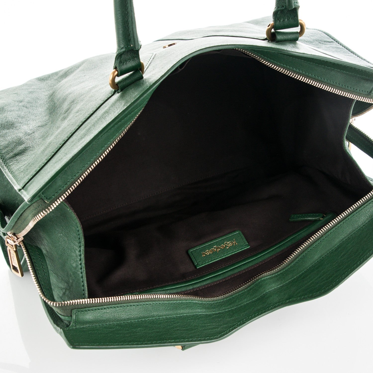 Saint Laurent Sheepskin Medium Cabas ChYc Tartan Green 5 of 6