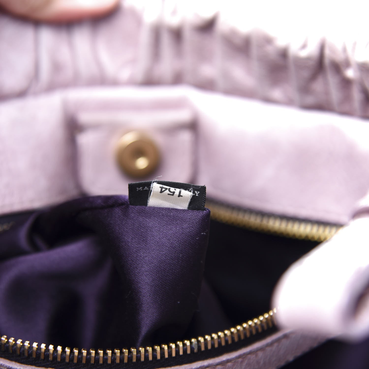 Miu Miu Vitello Lux Gathered Tote Mughetto 9 of 14
