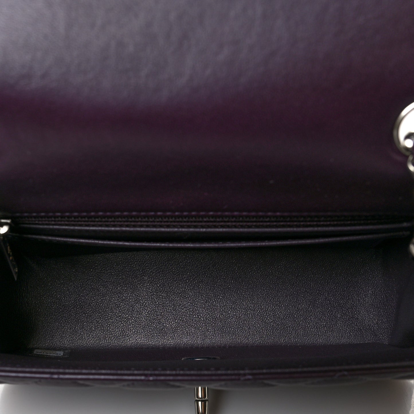 Lambskin Quilted Mini Rectangular Flap Dark Purple