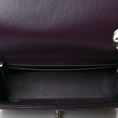 Chanel Lambskin Quilted Mini Rectangular Flap Dark Purple 6 of 11