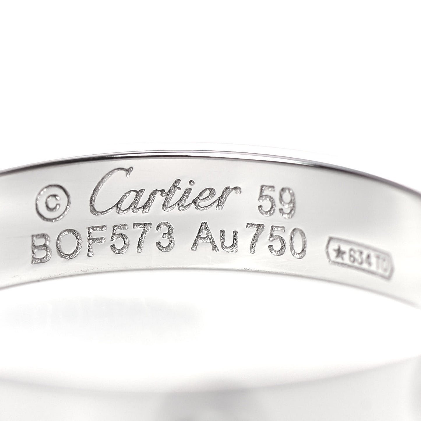 18K White Gold Diamond 4mm LOVE Wedding Band Ring 59 8.75