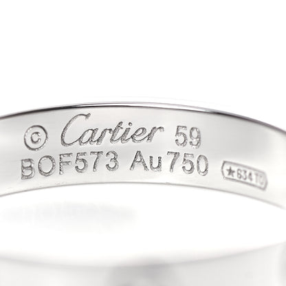Cartier 18K White Gold Diamond 4mm LOVE Wedding Band Ring 59 8.75 4 of 5