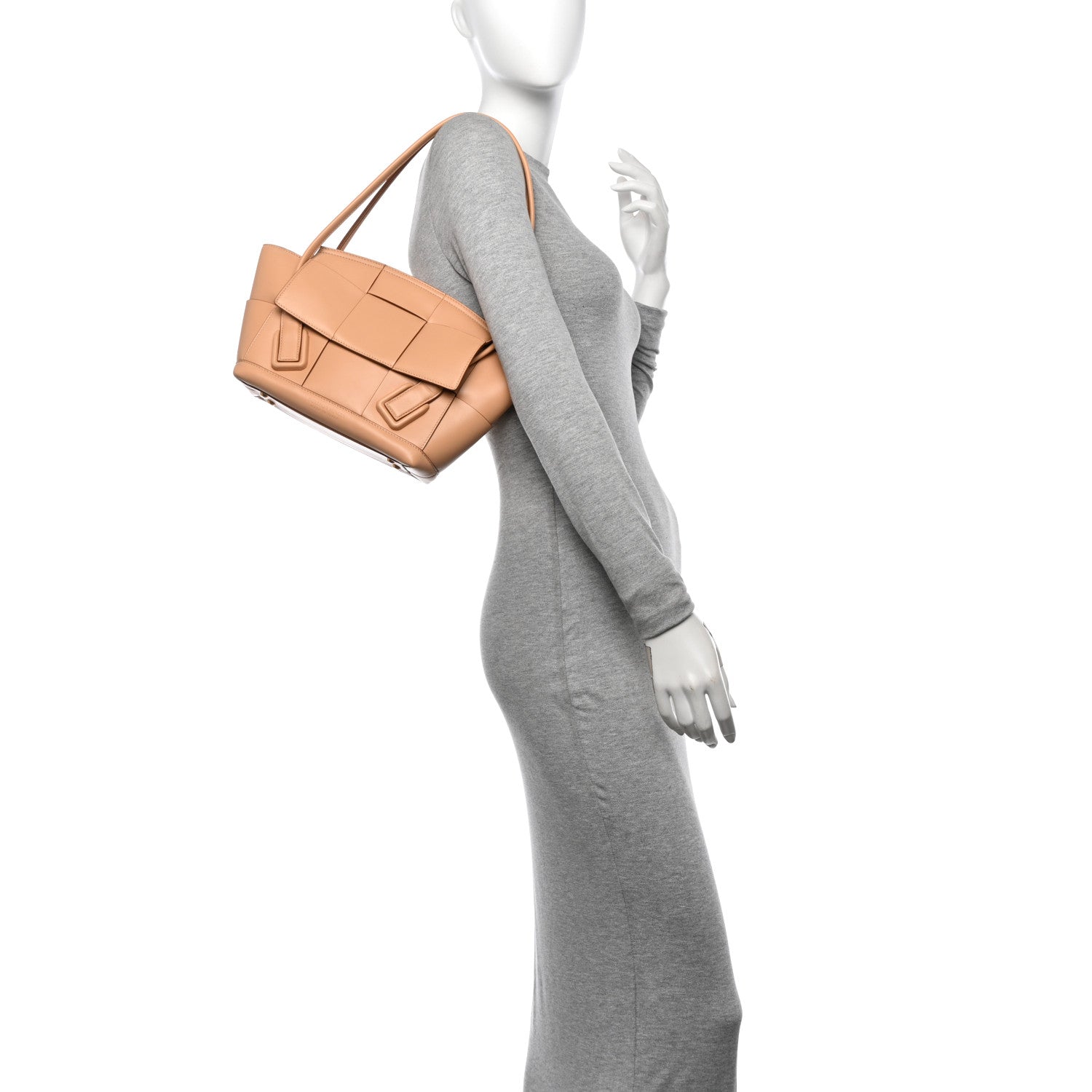 Bottega Veneta French Calfskin Maxi Intrecciato Small Arco Tapioca 2 of 10