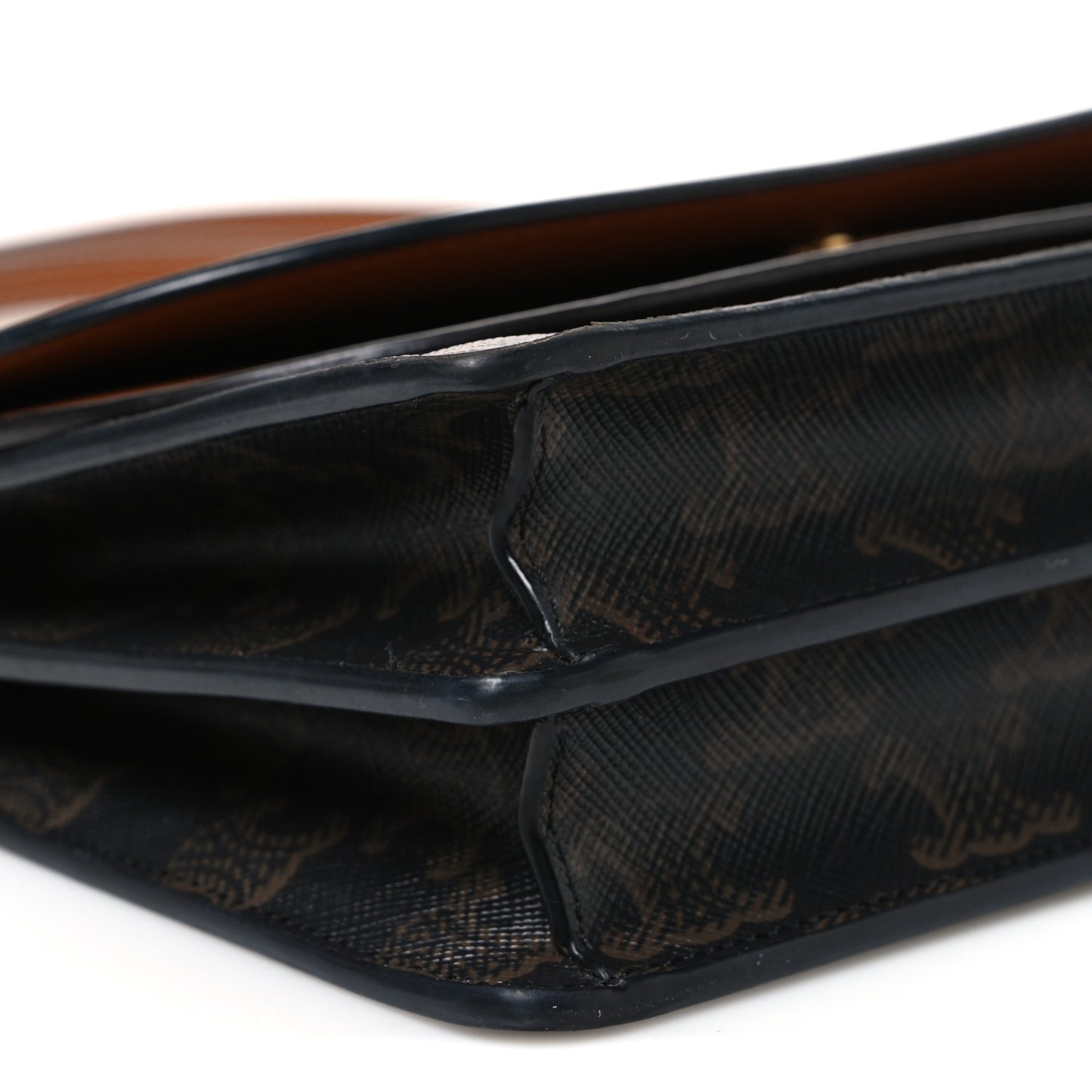 Triomphe Canvas Lambskin Wallet On Strap Tan Tan