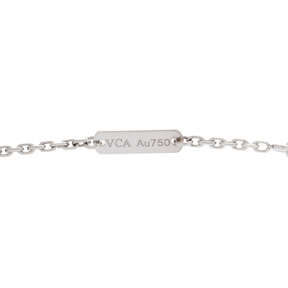 Van Cleef & Arpels 18K White Gold Chalcedony Vintage Alhambra Pendant Necklace 5 of 7