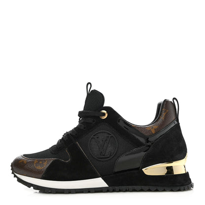 Louis Vuitton Suede Monogram Run Away Sneakers 38 Black 1 of 8