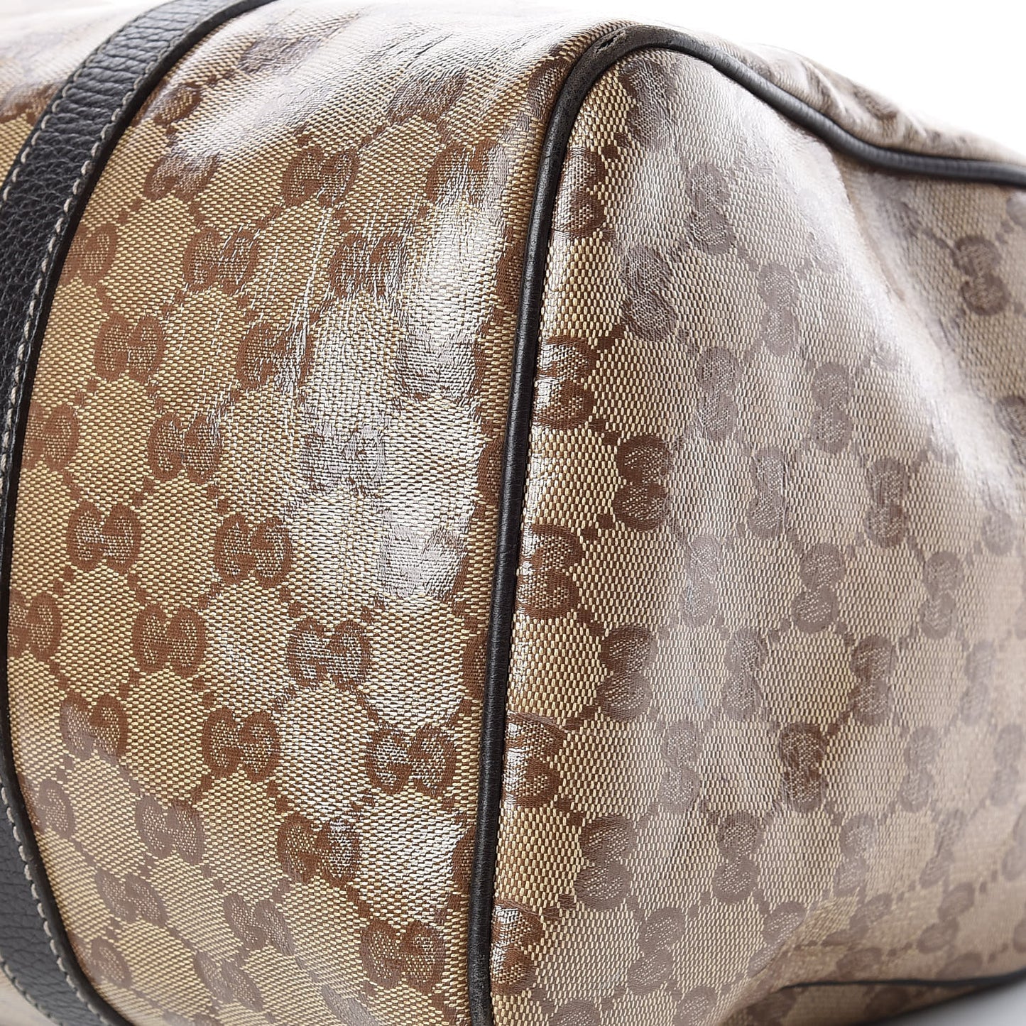 Crystal Monogram Medium Joy Boston Dark Brown