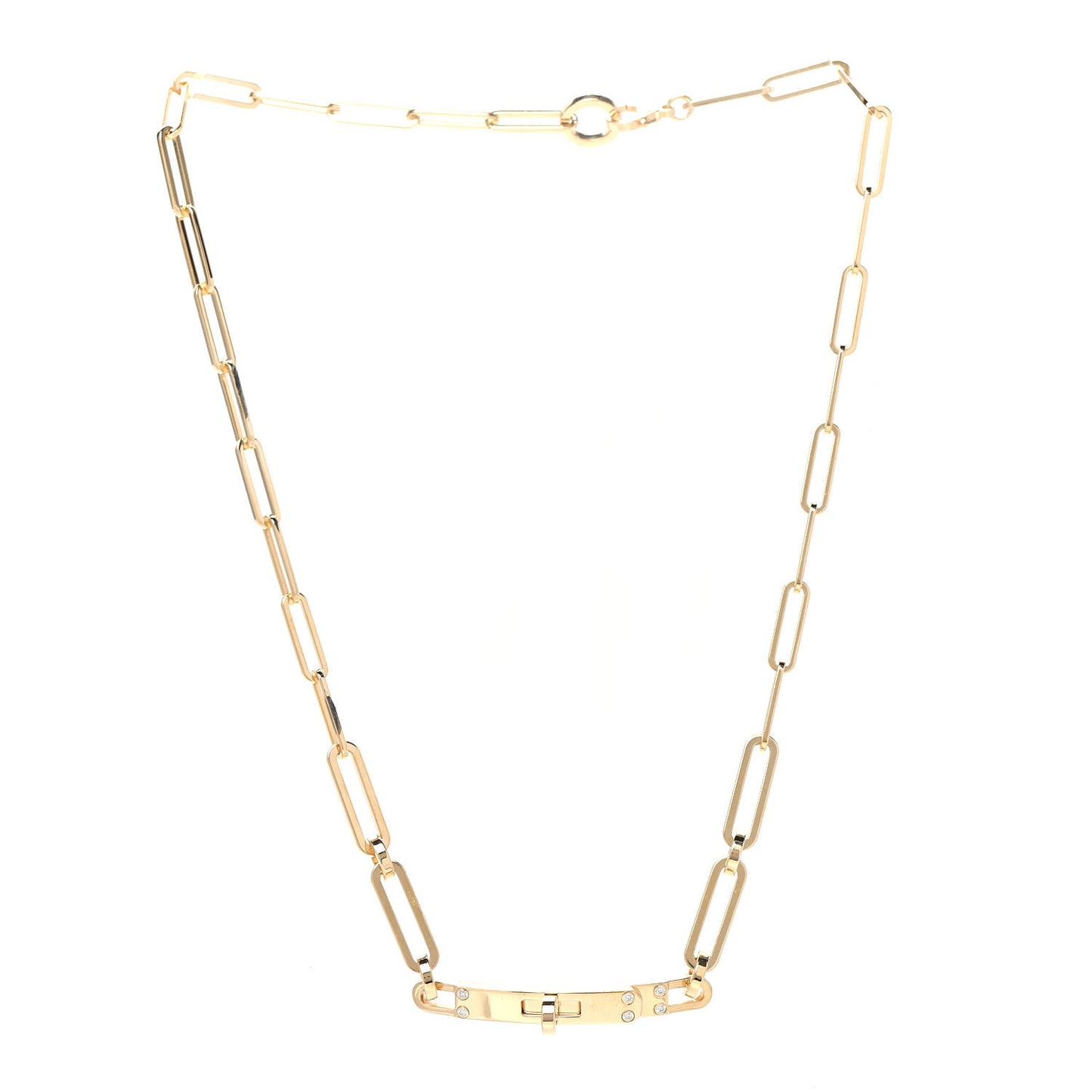 18K Yellow Gold Diamond Kelly Chaine Choker Necklace