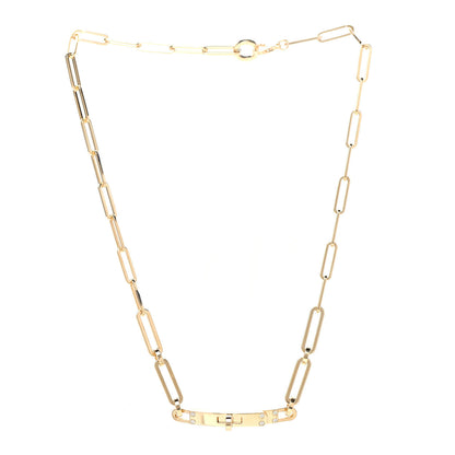 Hermes 18K Yellow Gold Diamond Kelly Chaine Choker Necklace 3 of 6