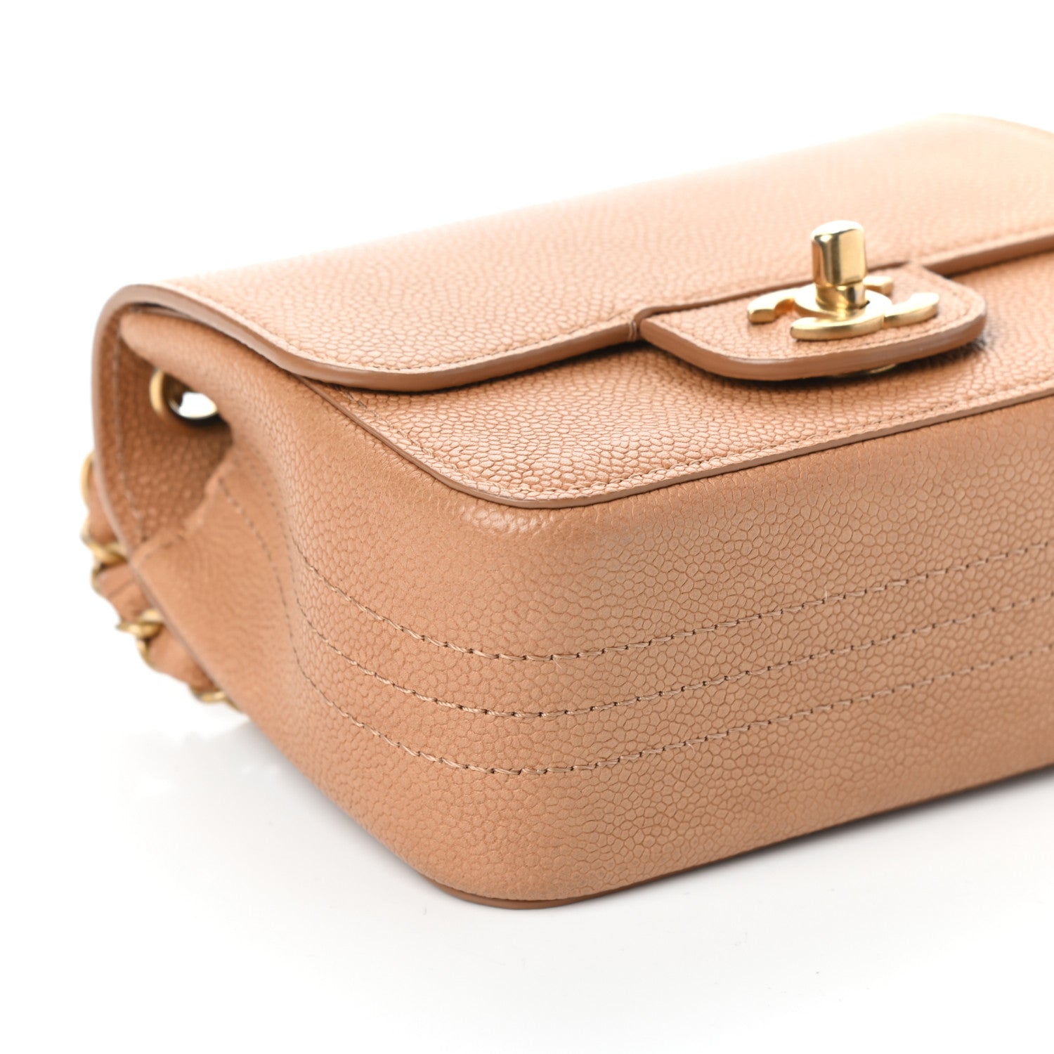 Chanel Grained Calfskin Mini Square Classic Pure Flap Brown 8 of 9