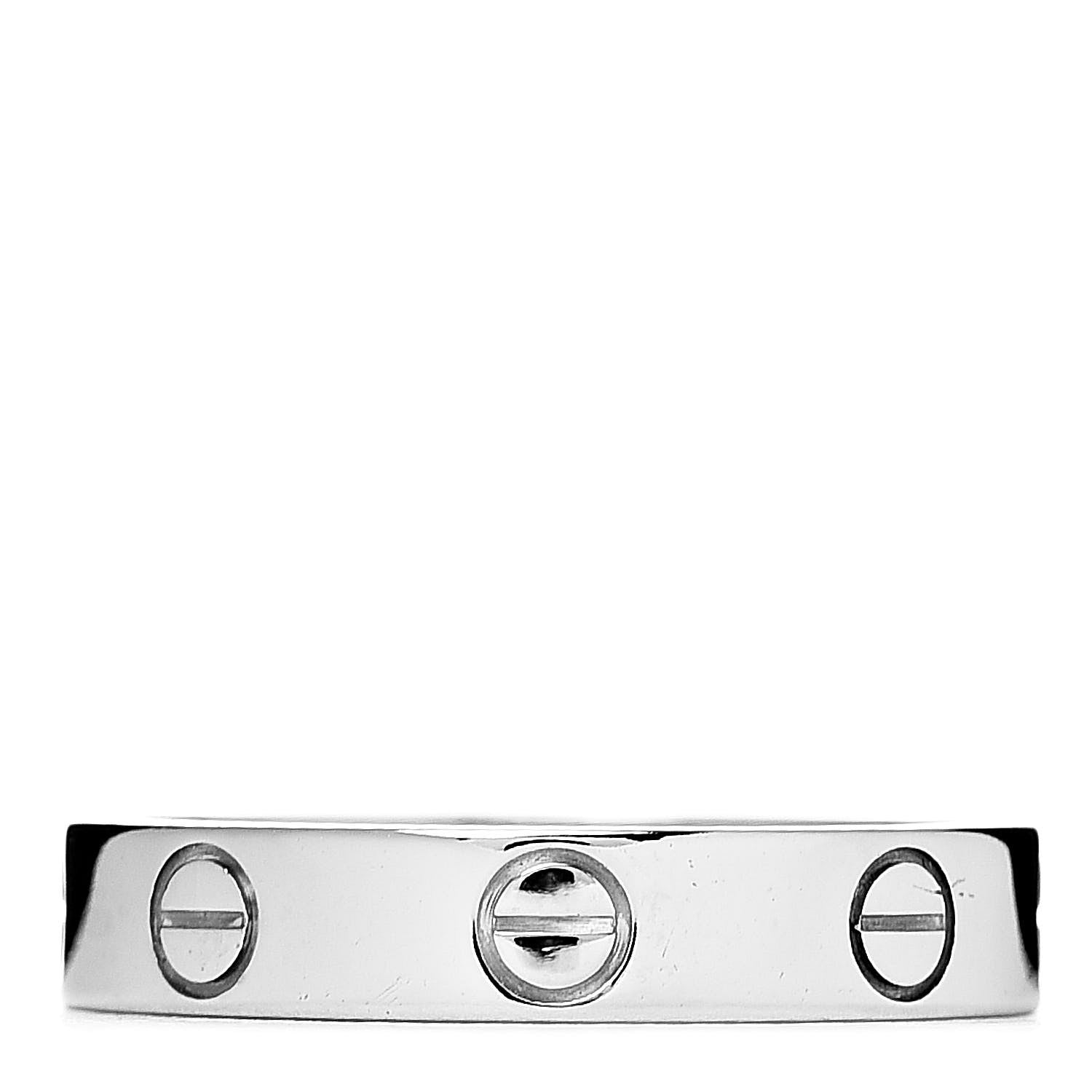 Cartier 18K White Gold 3.5mm LOVE Wedding Band Ring 50 5.25 3 of 4