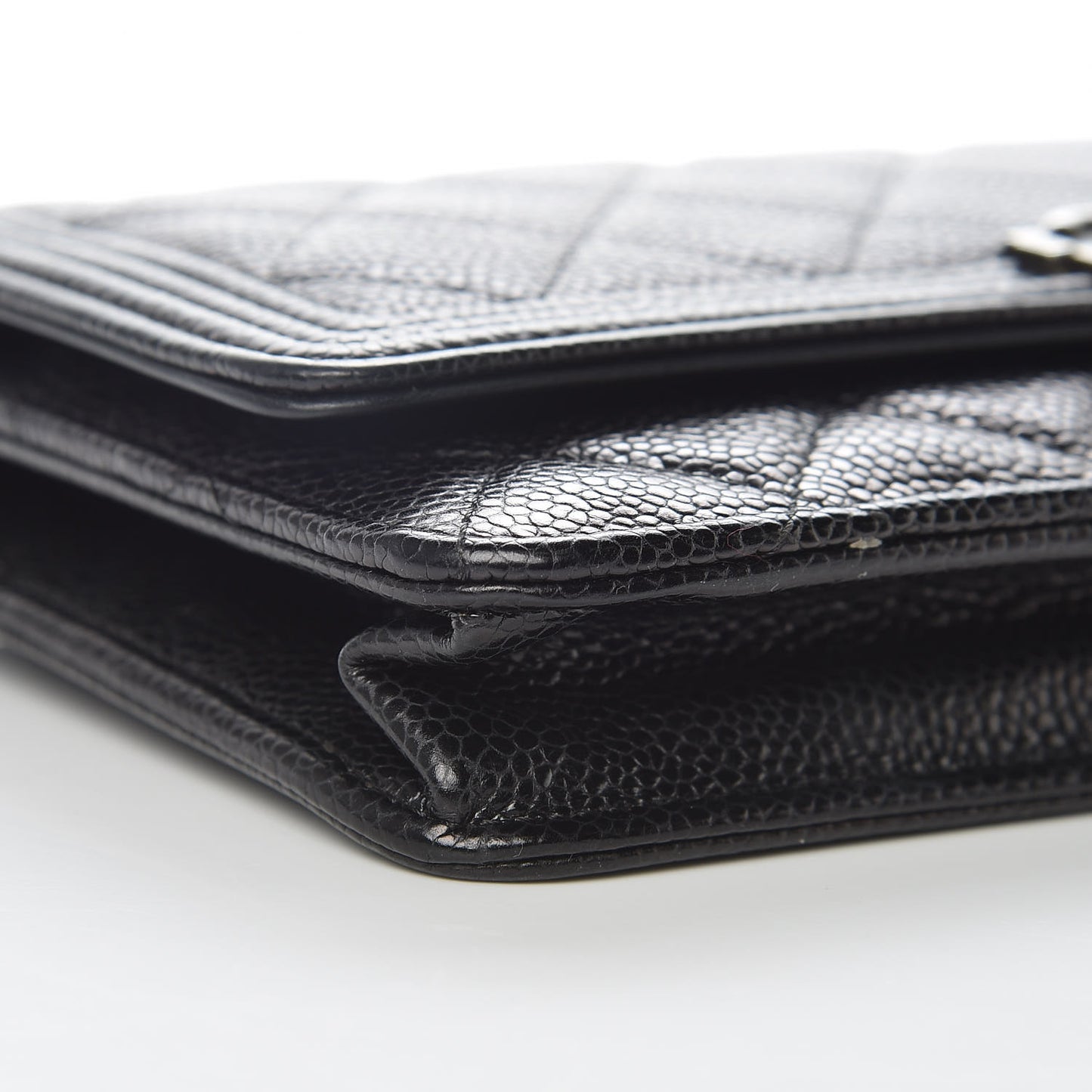 Caviar Quilted Boy Wallet On Chain WOC Black