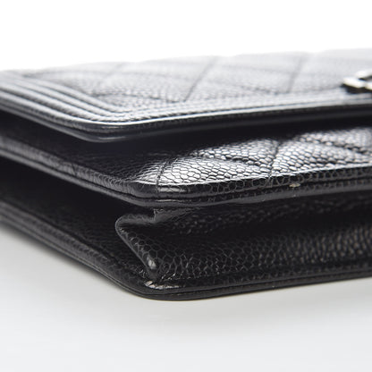 Chanel Caviar Quilted Boy Wallet On Chain WOC Black 11 of 12