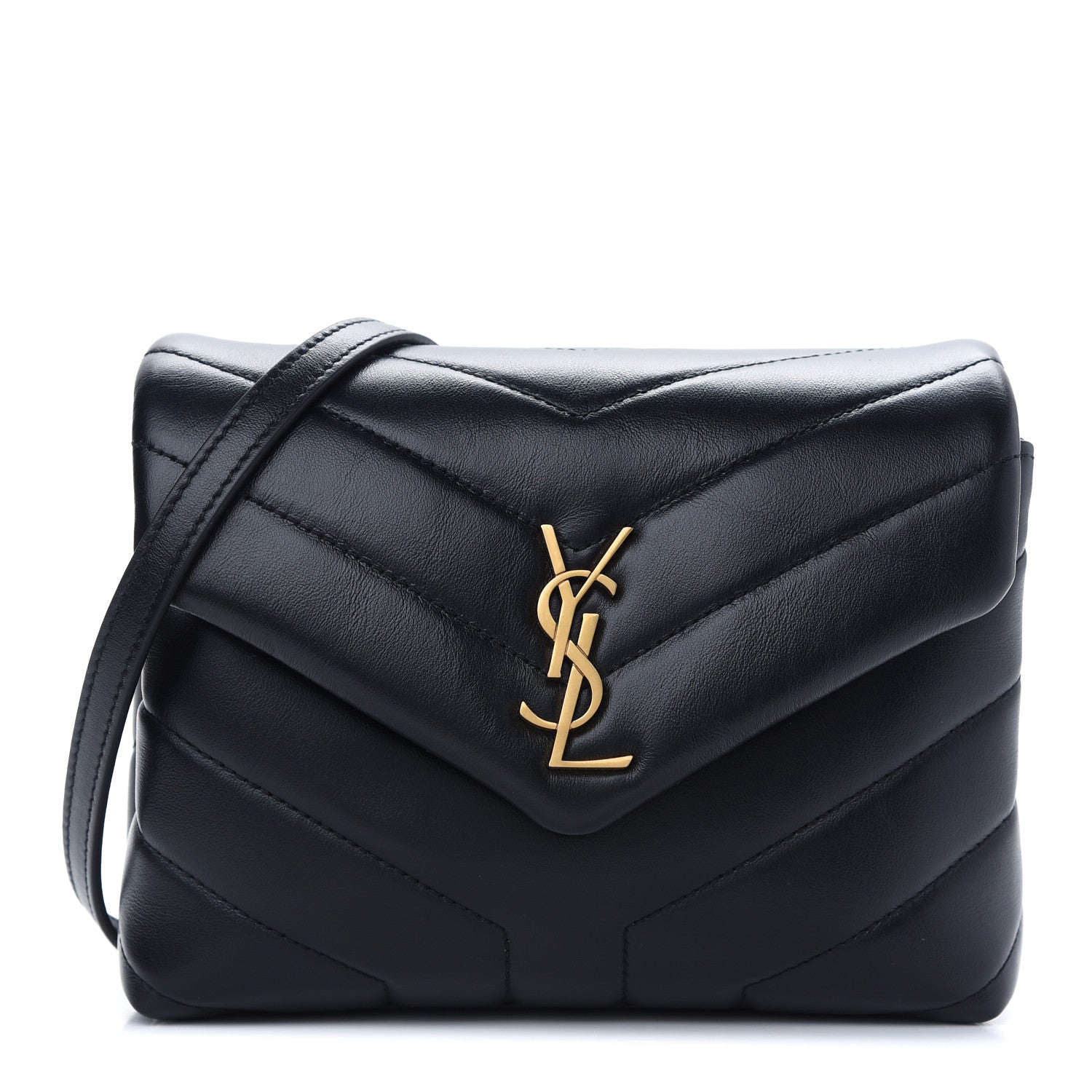 Saint Laurent Calfskin Y Quilted Monogram Toy Loulou Crossbody Bag Black 1 of 9