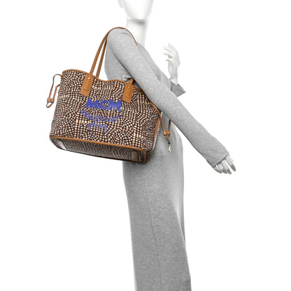 MCM Visetos Medium Liz Reversible Shopper Tote Cognac 2 of 15