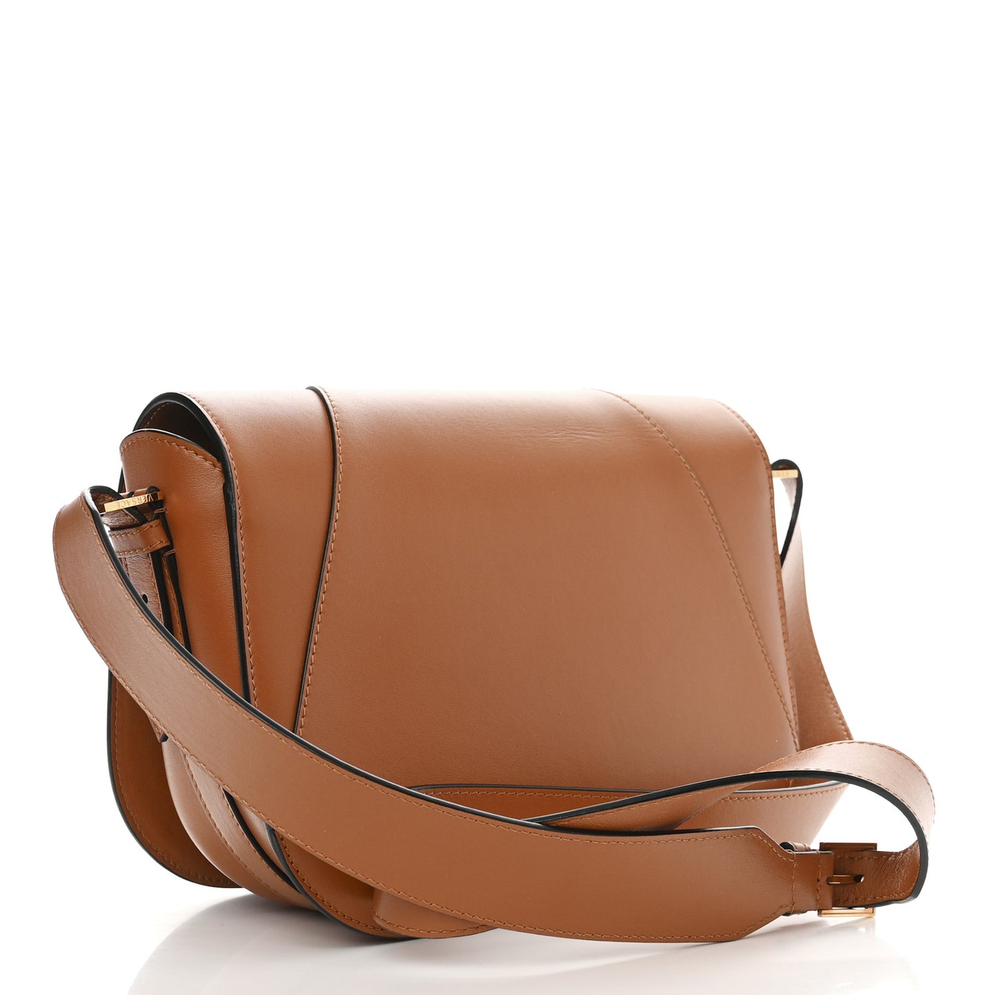 Grained Calfskin Virtus Shoulder Bag Brown