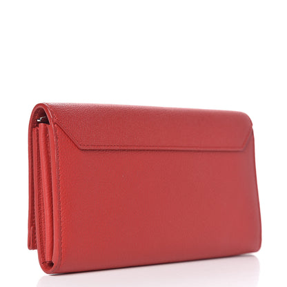 Louis Vuitton Calfskin Lockme II Wallet Rubis 3 of 10