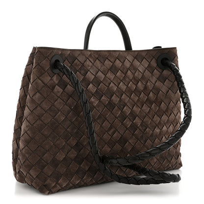 Bottega Veneta Suede Intrecciato Medium Andiamo Shoulder Bag Fondant 3 of 12