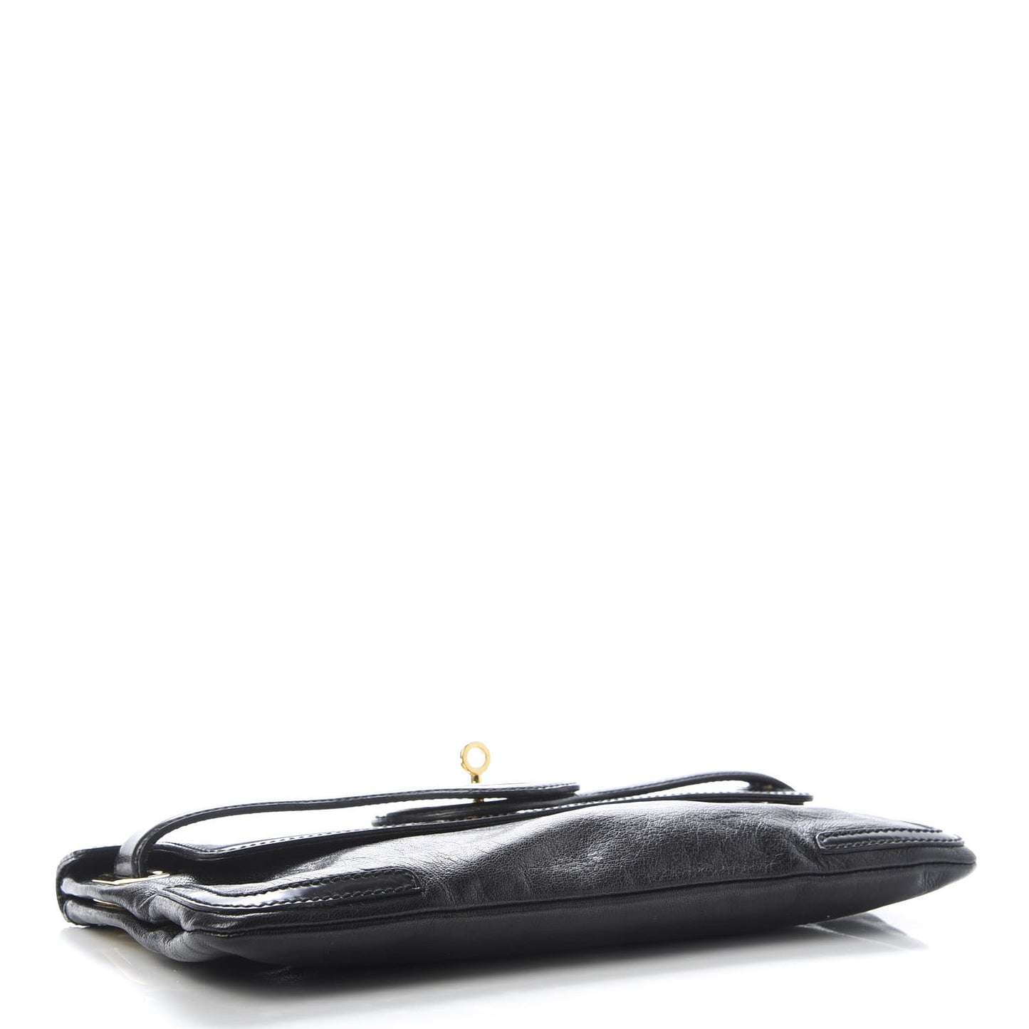 Calfskin Lune Clutch Black