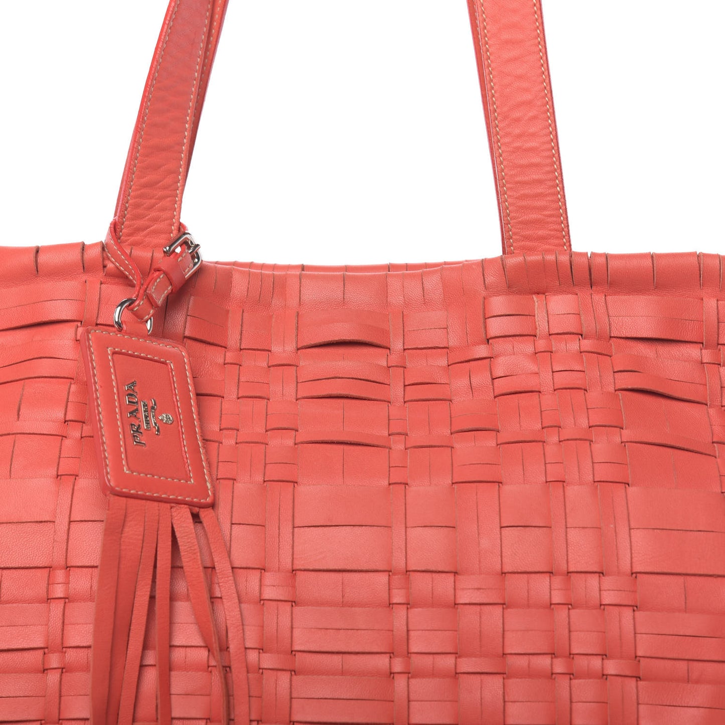 Nappa Woven Tote Corallo