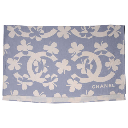 Chanel Cotton Clover Beach Towel Blue/White 2 of 5