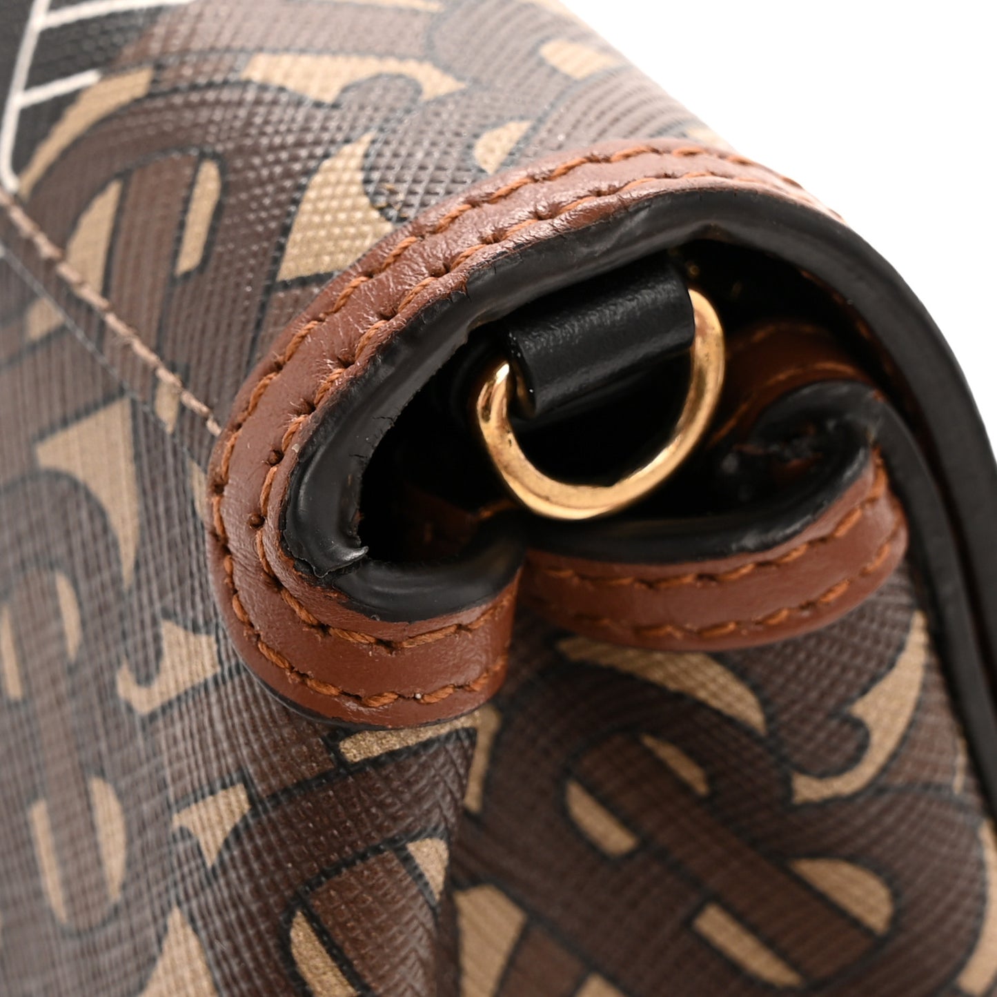 E-Canvas Monogram Stripe Hackberry Crossbody Bag Bridle Brown