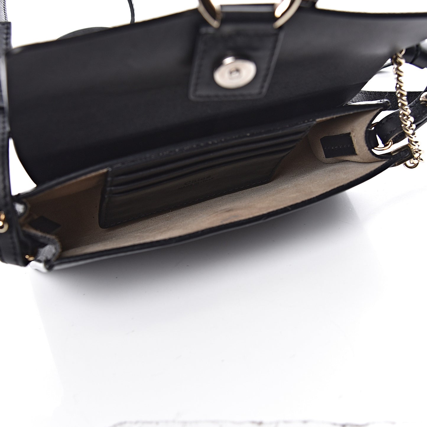 Suede Calfskin Mini Faye Shoulder Bag Black