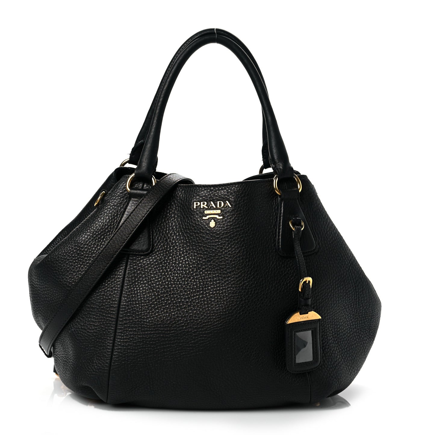 Vitello Daino Shopping Tote Black