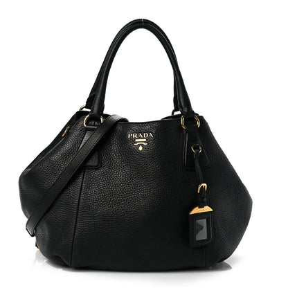 Prada Vitello Daino Shopping Tote Black 1 of 8