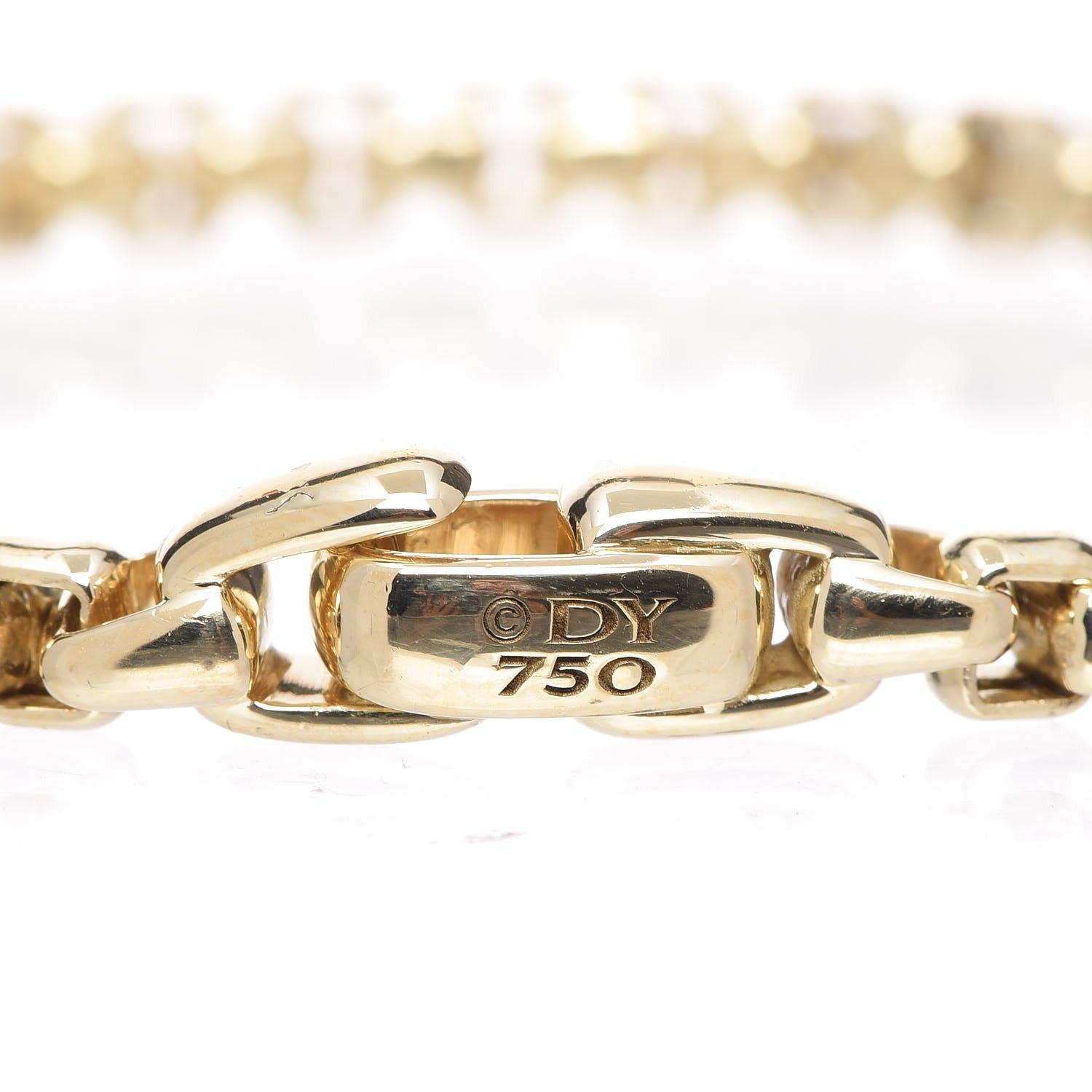 David Yurman 18K Yellow Gold 5mm Box Chain Bracelet 4 of 5