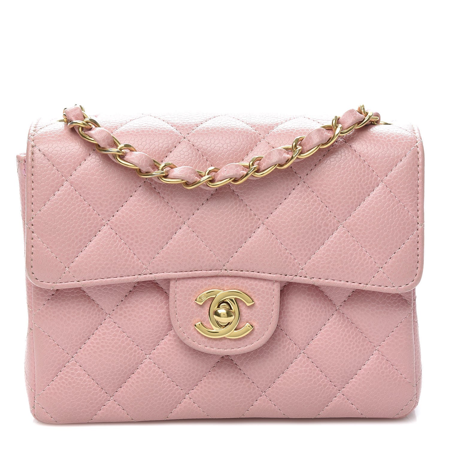 Chanel Caviar Quilted Mini Square Flap Pink 1 of 10