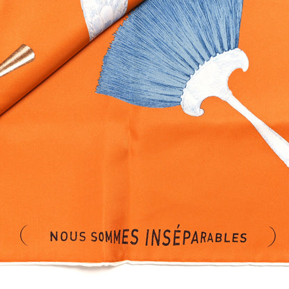 Hermes Silk Nous Sommes Inseparables Scarf 90 Poitron Anthracite 5 of 5