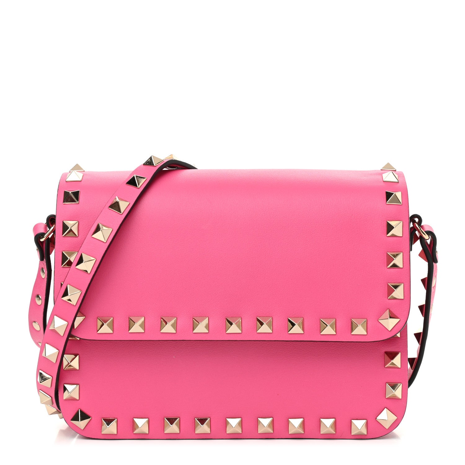 Valentino Garavani Vitello Rockstud Flap Crossbody Bag Peony 1 of 10