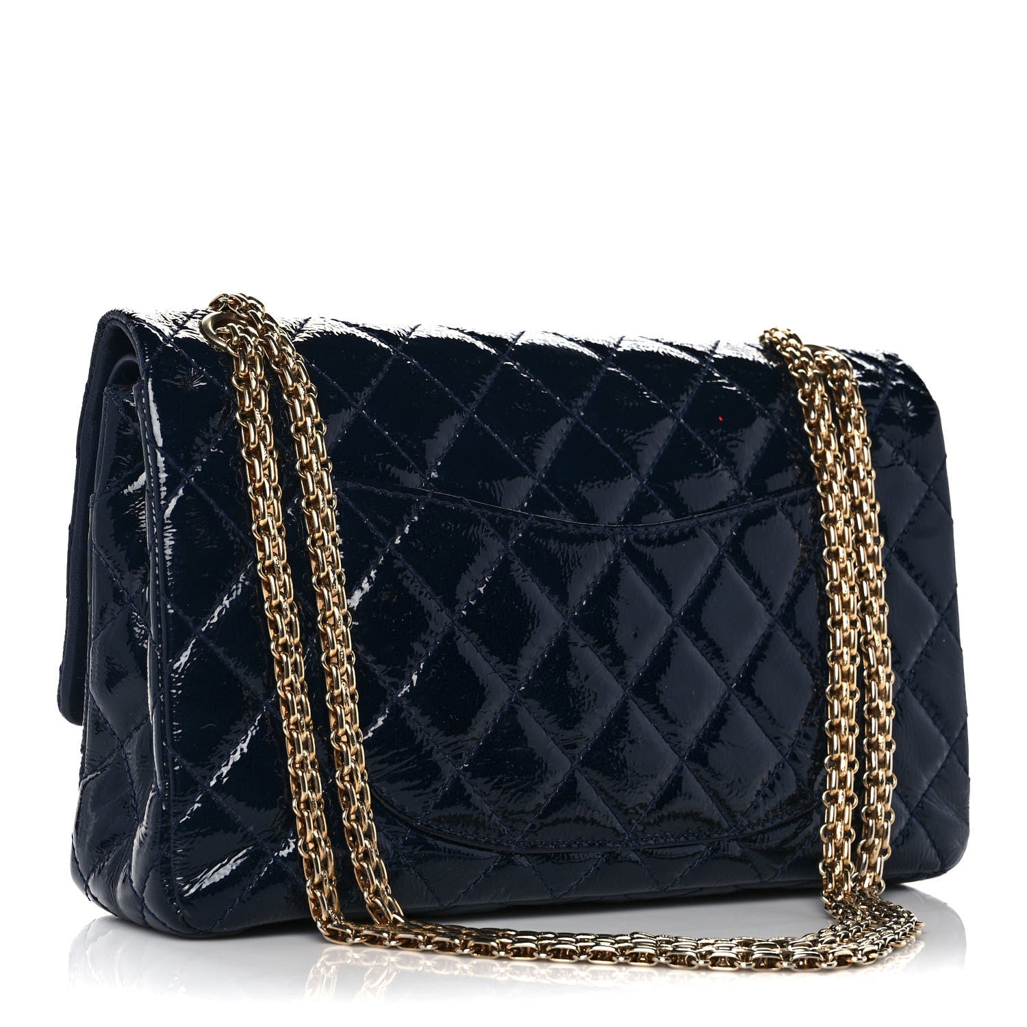 Chanel Distressed Patent Quilted 2.55 Reissue 226 Flap Navy 3 of 15