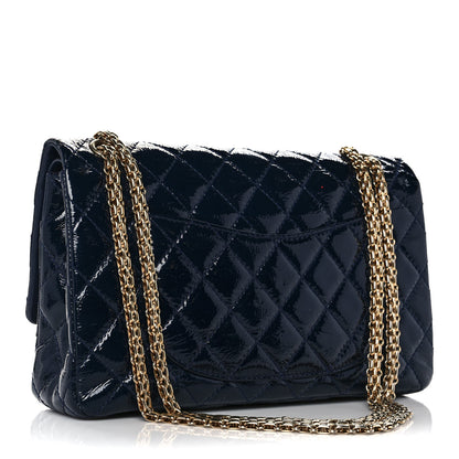 Chanel Distressed Patent Quilted 2.55 Reissue 226 Flap Navy 3 of 15