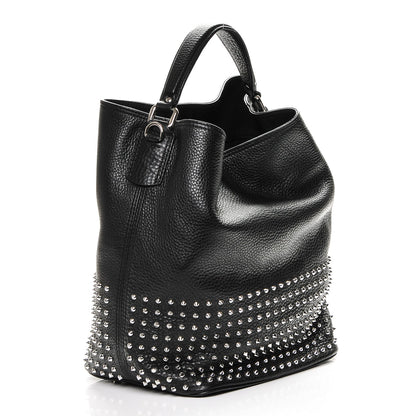 Burberry Calfskin Studded Medium Susanna Hobo Black 3 of 6