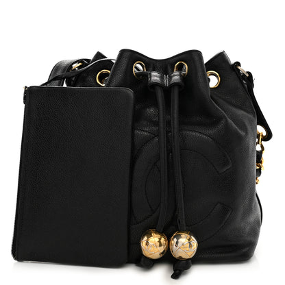 Chanel Caviar CC Chain Mini Drawstring Bag Black 3 of 13