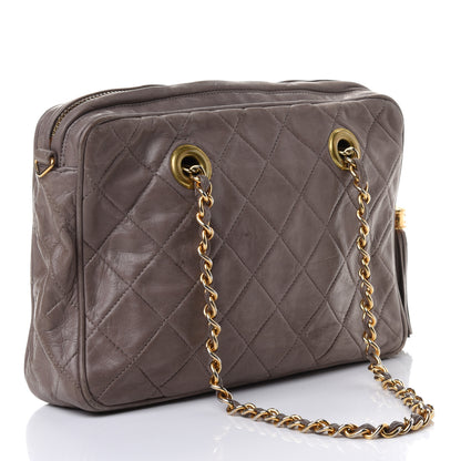 Chanel Lambskin Quilted Tassel Camera Case Brown 3 of 5