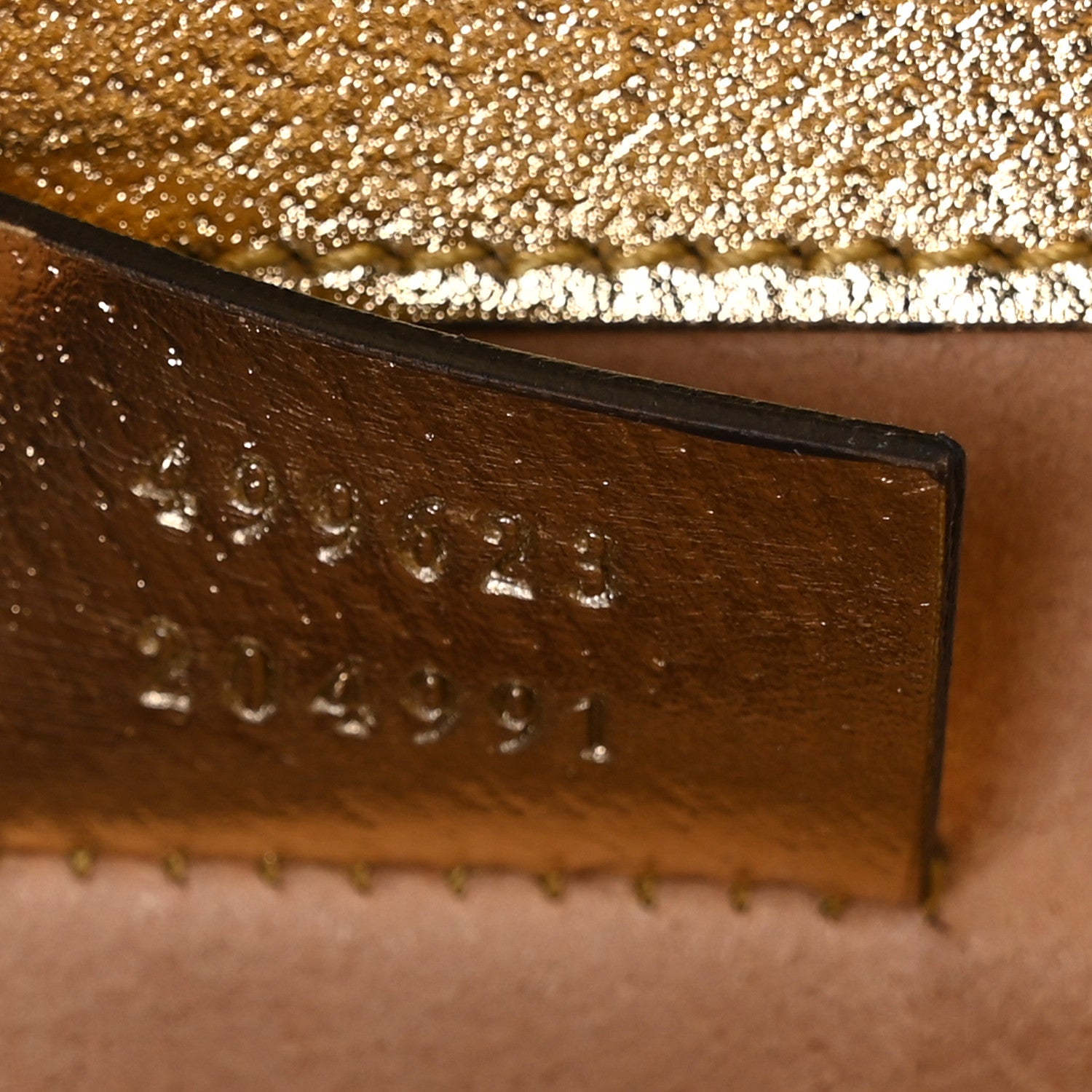 Gucci Metallic Textured Calfskin Crystal Small Dionysus Shoulder Bag Gold 7 of 9