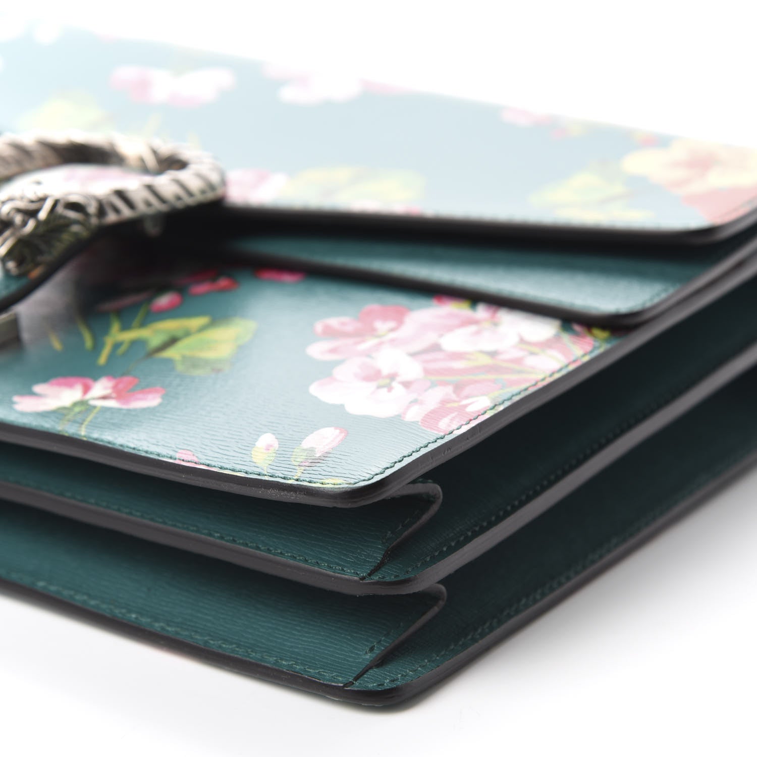 Gucci Calfskin Blooms Print Medium Dionysus Shoulder Bag Bright Emerald Multicolor 7 of 10
